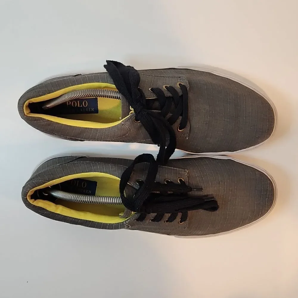 Ralph Lauren Polo Felton Sneakers Shoes Men’s Sz 12D Gray Low Top Lace Up NICE!